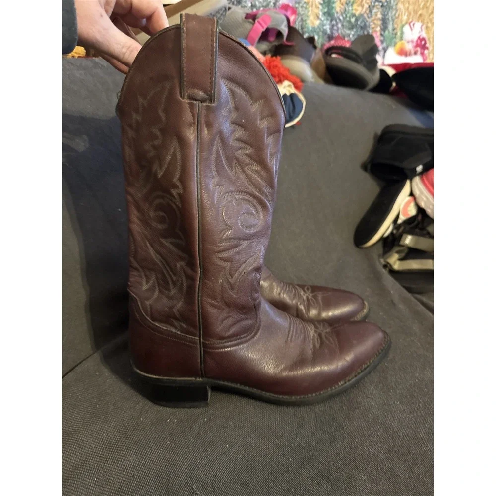 Justin Vintage Western Cowboy Boots Men's Size 9 EE - Picture 2 of 5